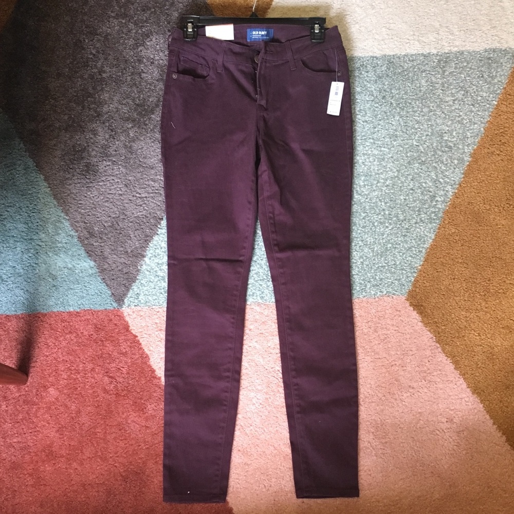 SOLD NWT Old Navy Rockstar Purple Mid-Rise Jeans 2 - Picture 1 of 8